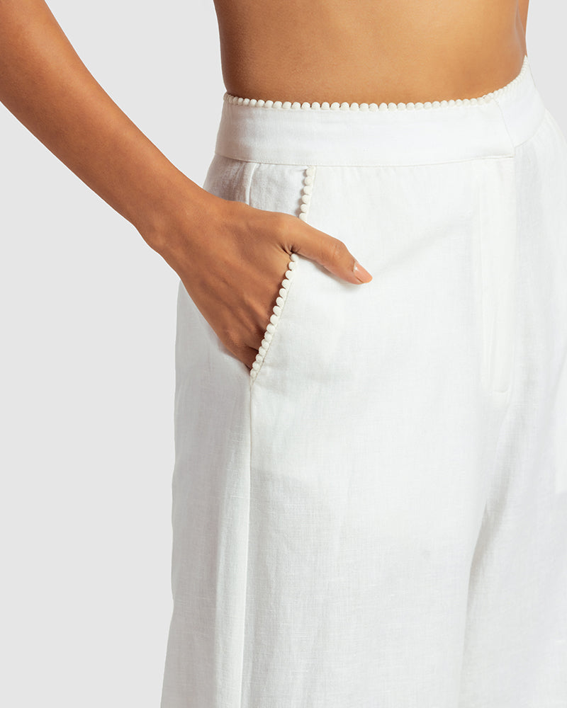 Cutwork Cotton Linen Pant