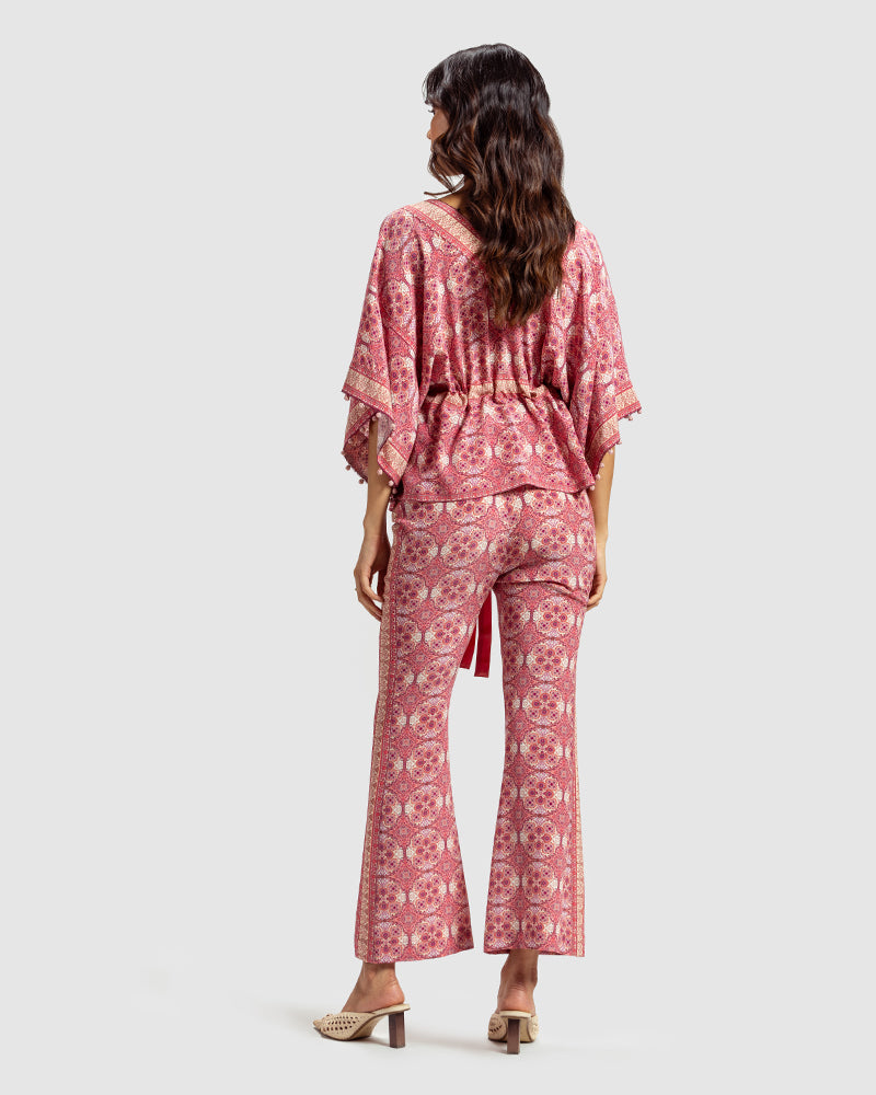 Pink Marissa Print Silk Crepe TopProduct DescriptionOur silk crepe top is a testament to our endeavour to revive Talitha’s signature bohemian language. The garment features print inspired by folk geTopsPink Marissa Print Silk Crepe Top