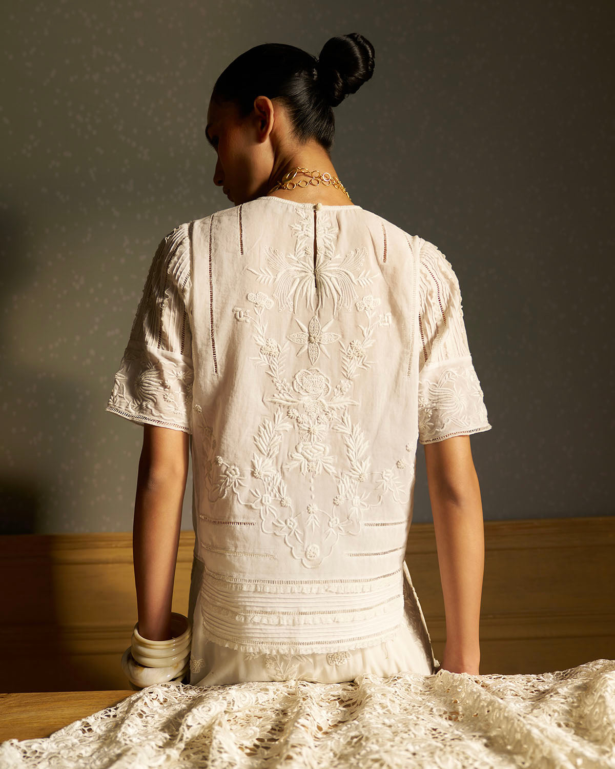 Mae Embroidered  lace Top