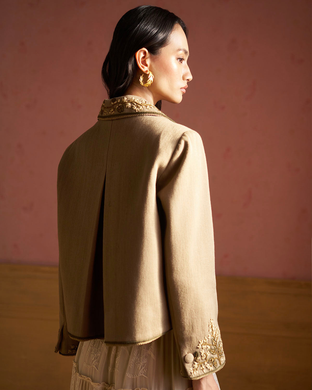 Lorena Embroidered  pleated volume Jacket