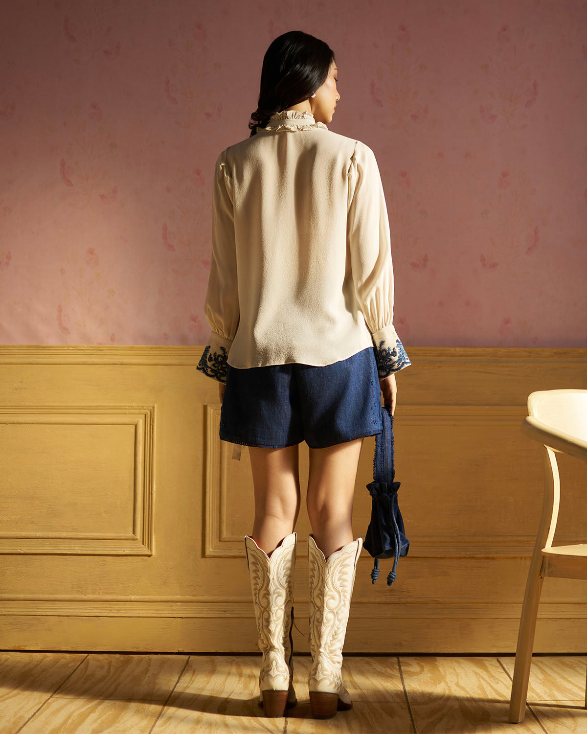Olivia Hand  Embroidered Tie top