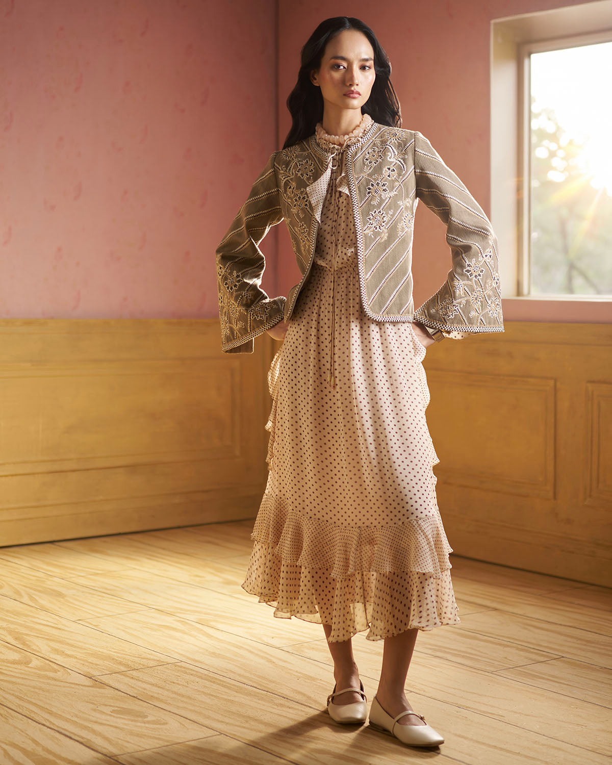 Alina Embroidered  stripe Jacket
