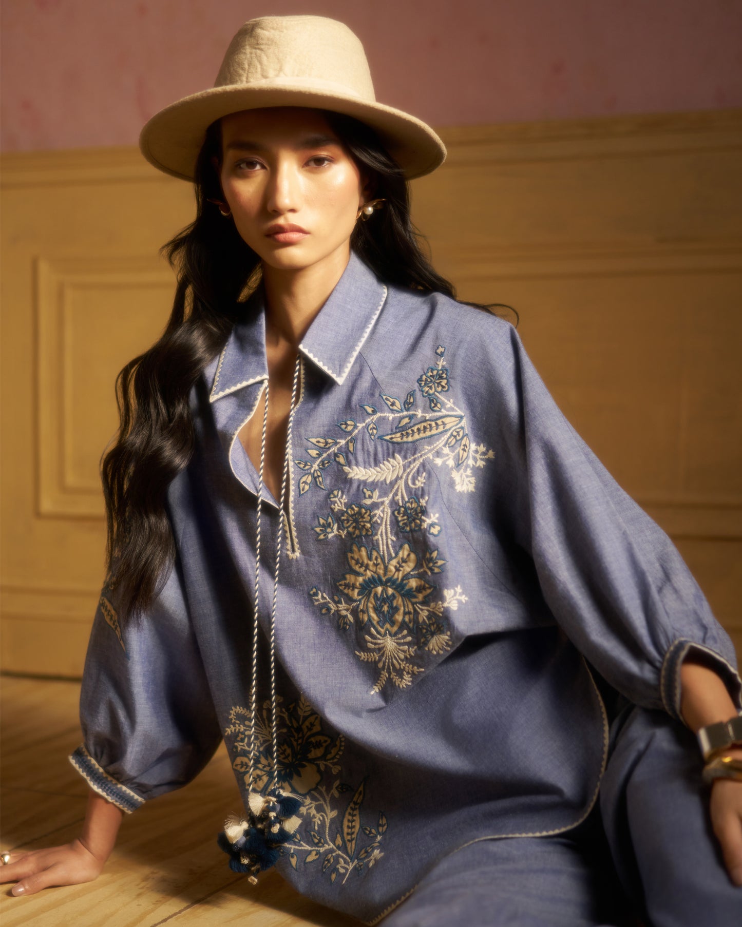 Raya Embroidered  co-ordset