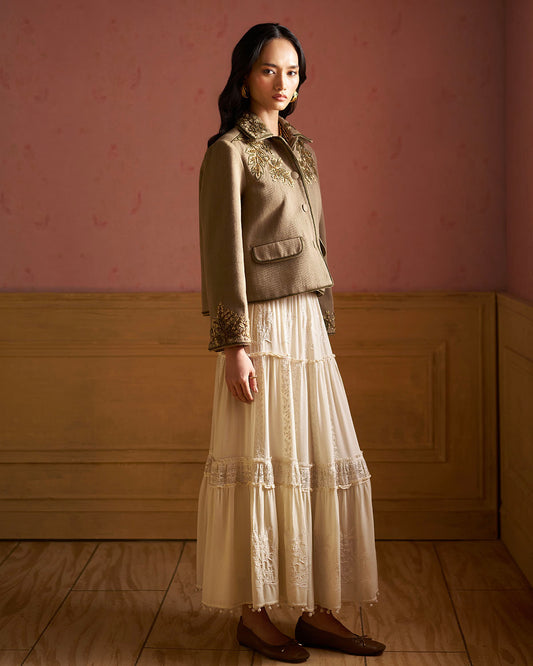 Lorena Embroidered  pleated volume Jacket
