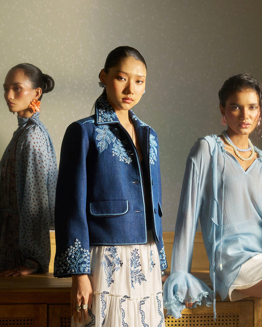 Lorena Embroidered  pleated volume Jacket