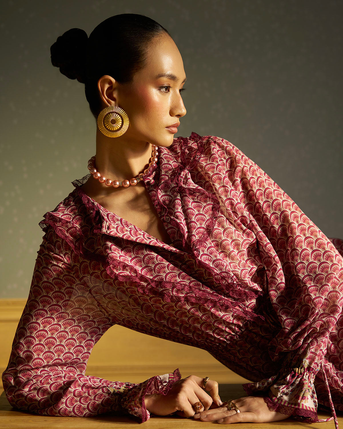 Callie Paisley-print  silk tier dress