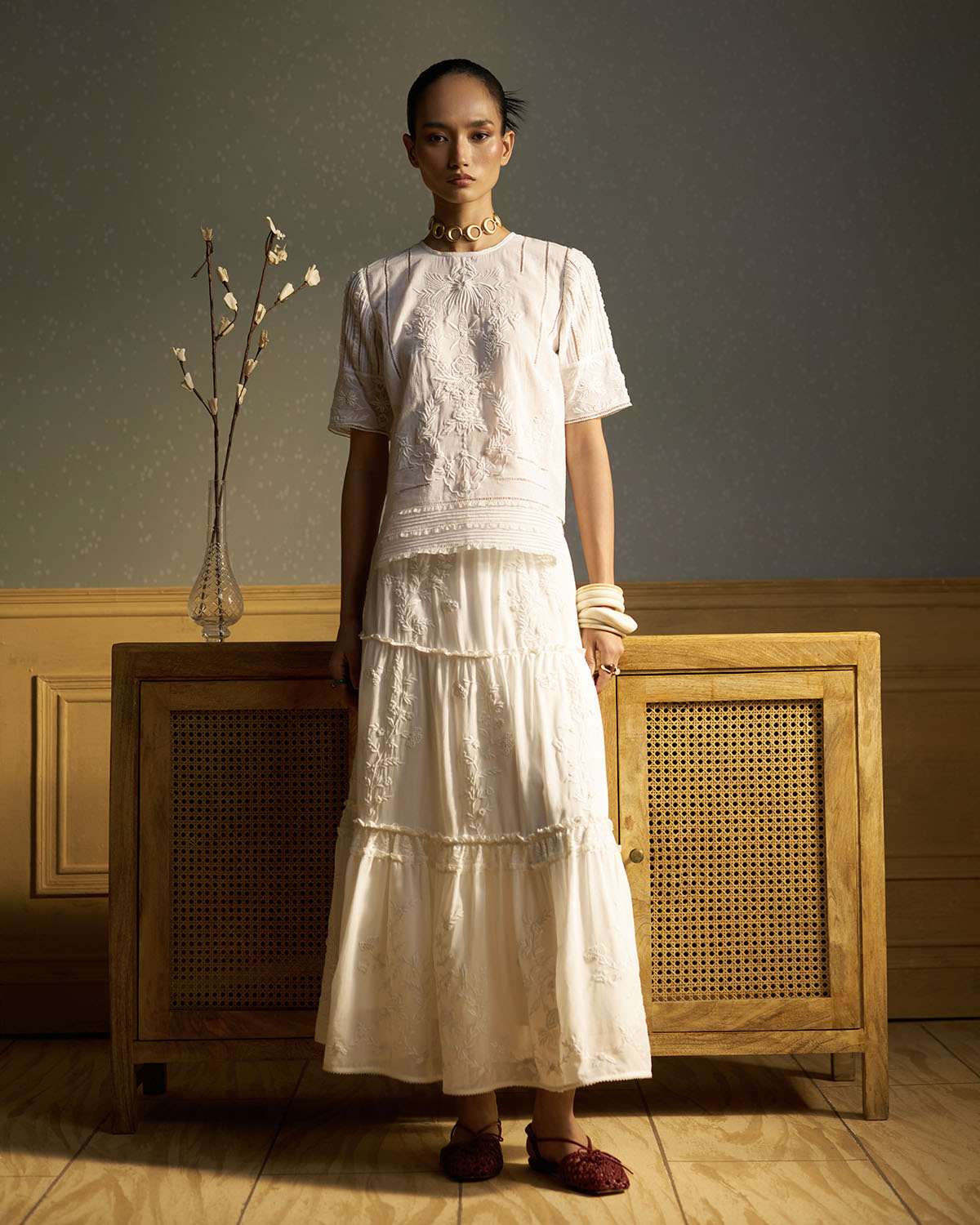 Mae Embroidered  lace Top
