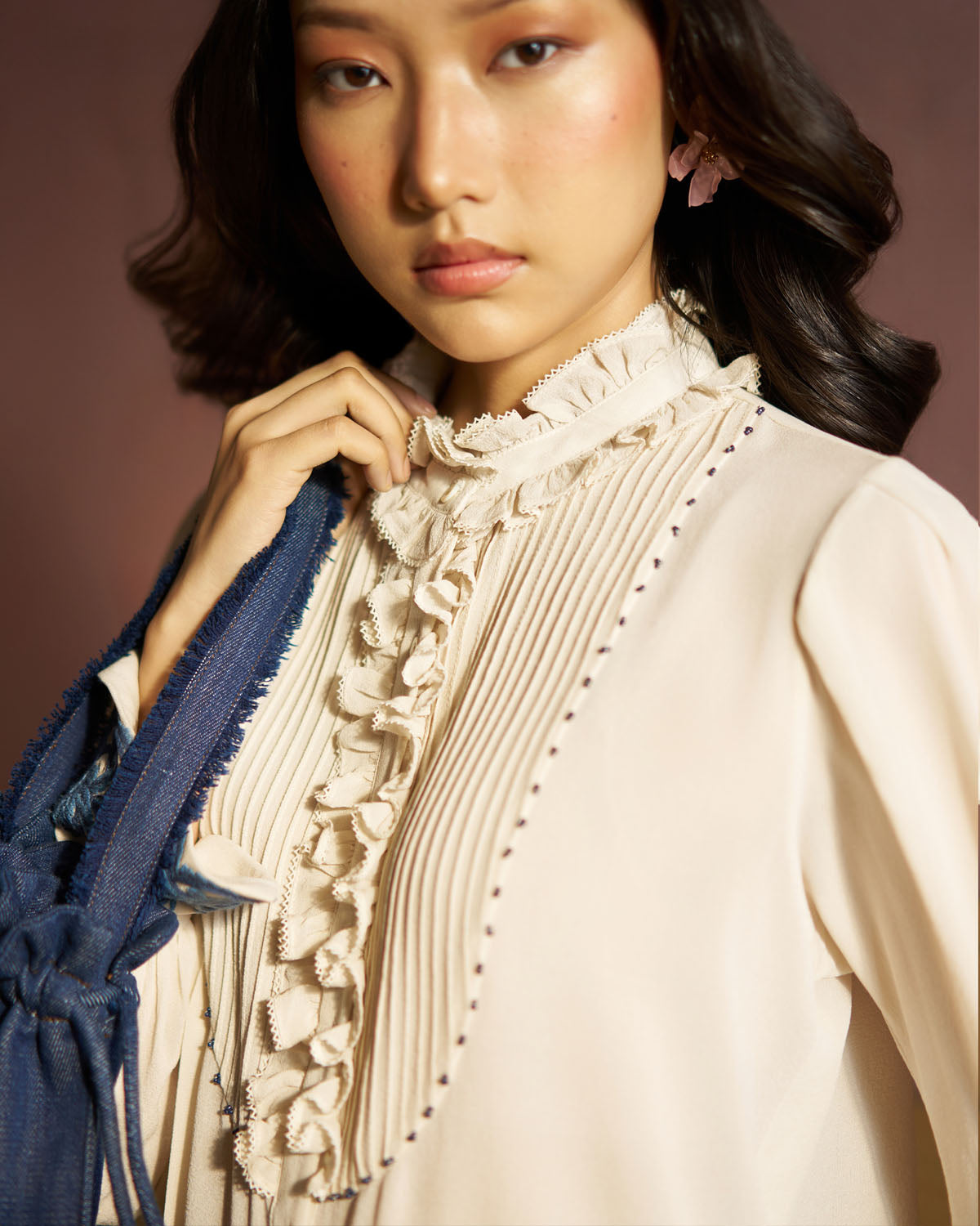 Olivia Hand  Embroidered Tie top