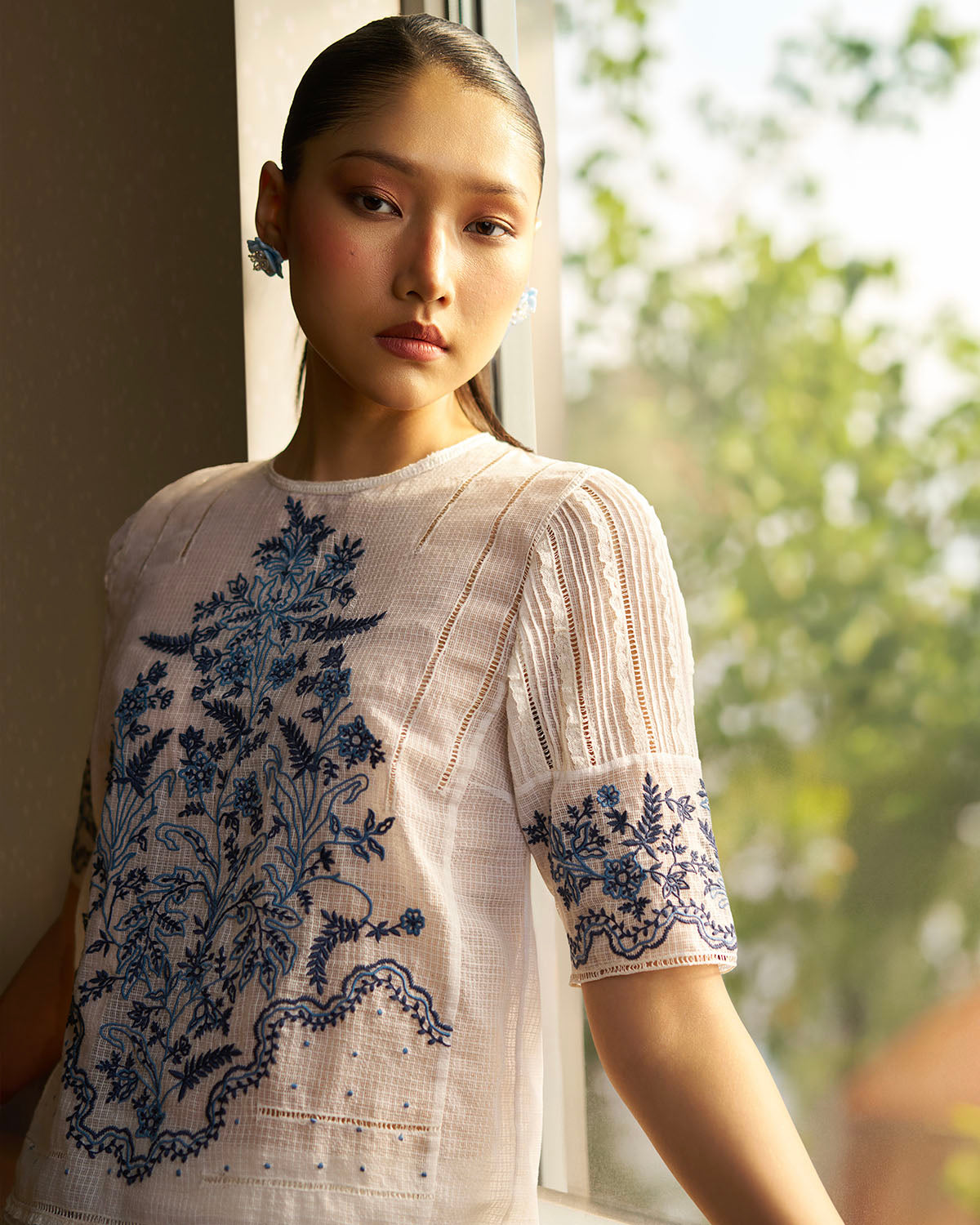 Mae Embroidered lace Top