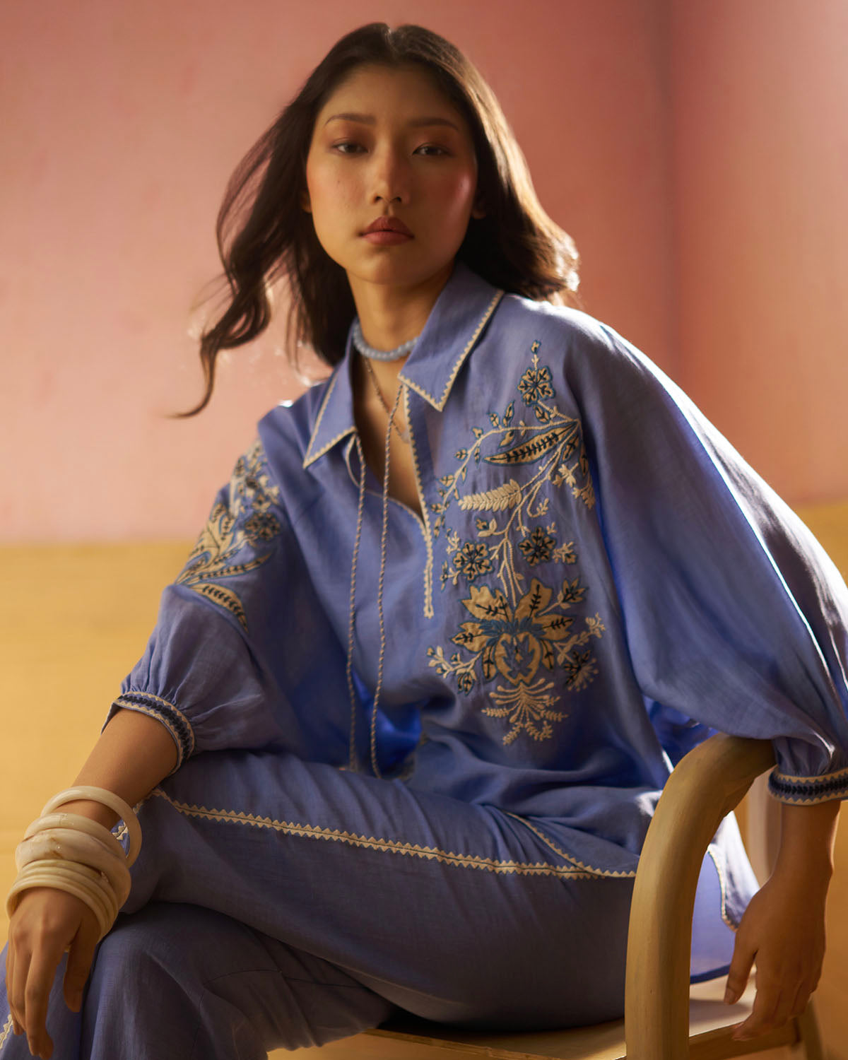 Raya Embroidered  co-ordset
