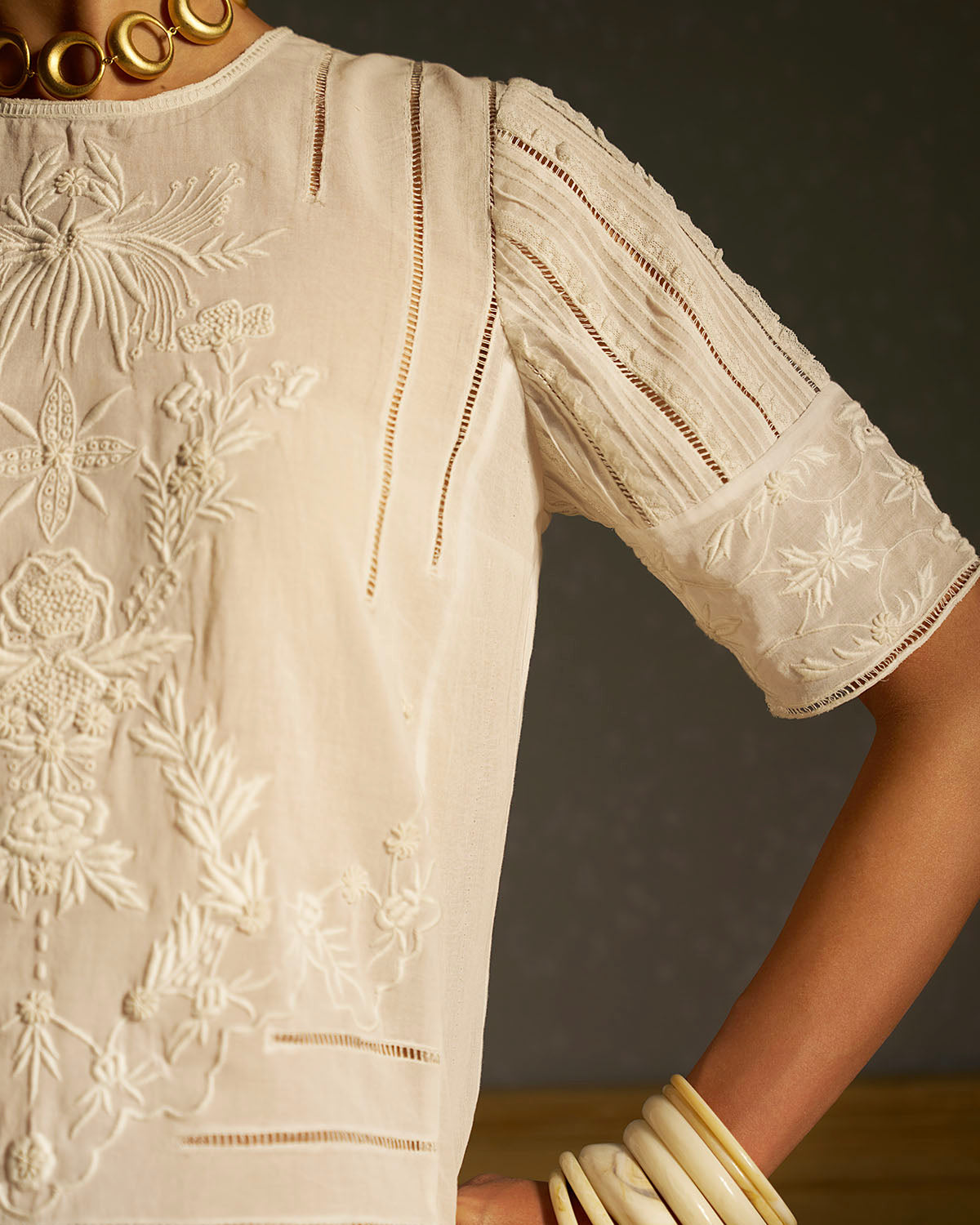 Mae Embroidered  lace Top
