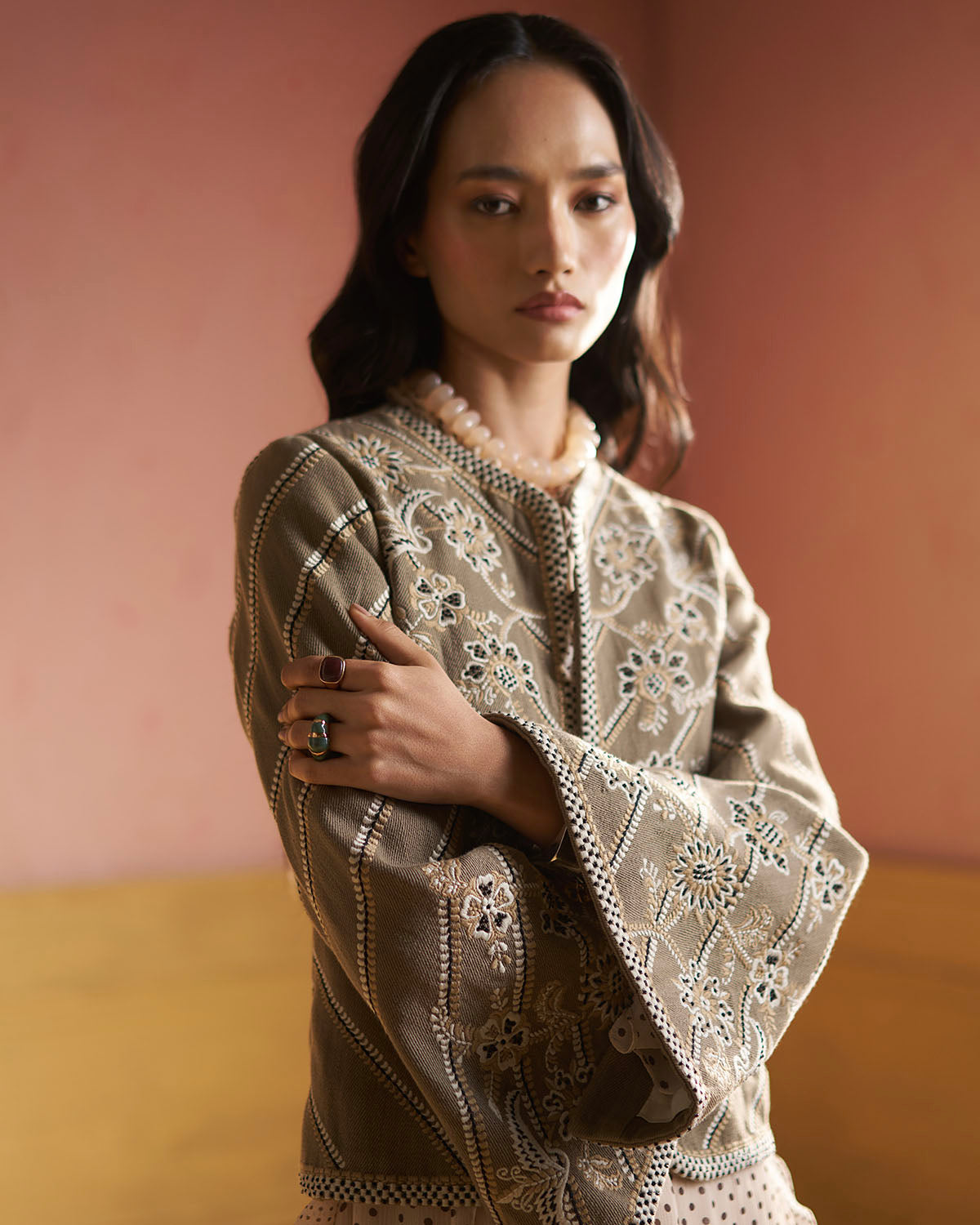 Alina Embroidered  stripe Jacket