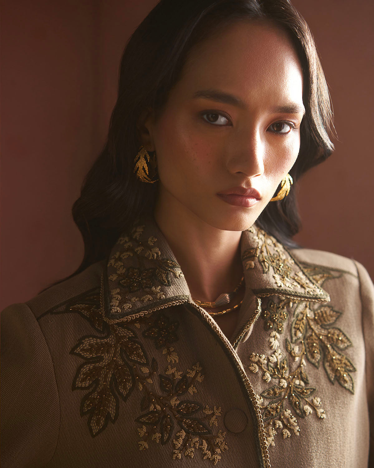 Lorena Embroidered  pleated volume Jacket