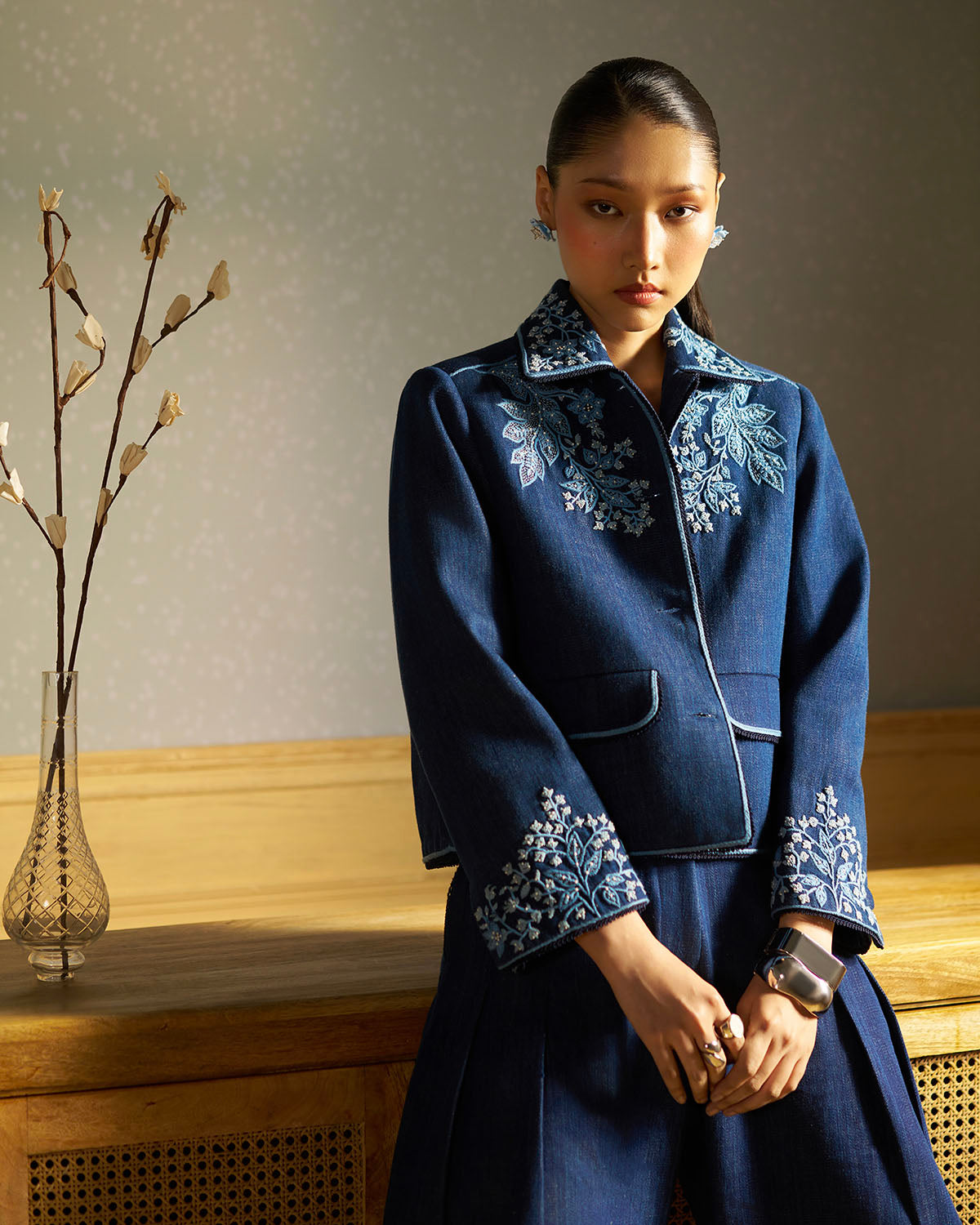 Lorena Embroidered  pleated volume Jacket