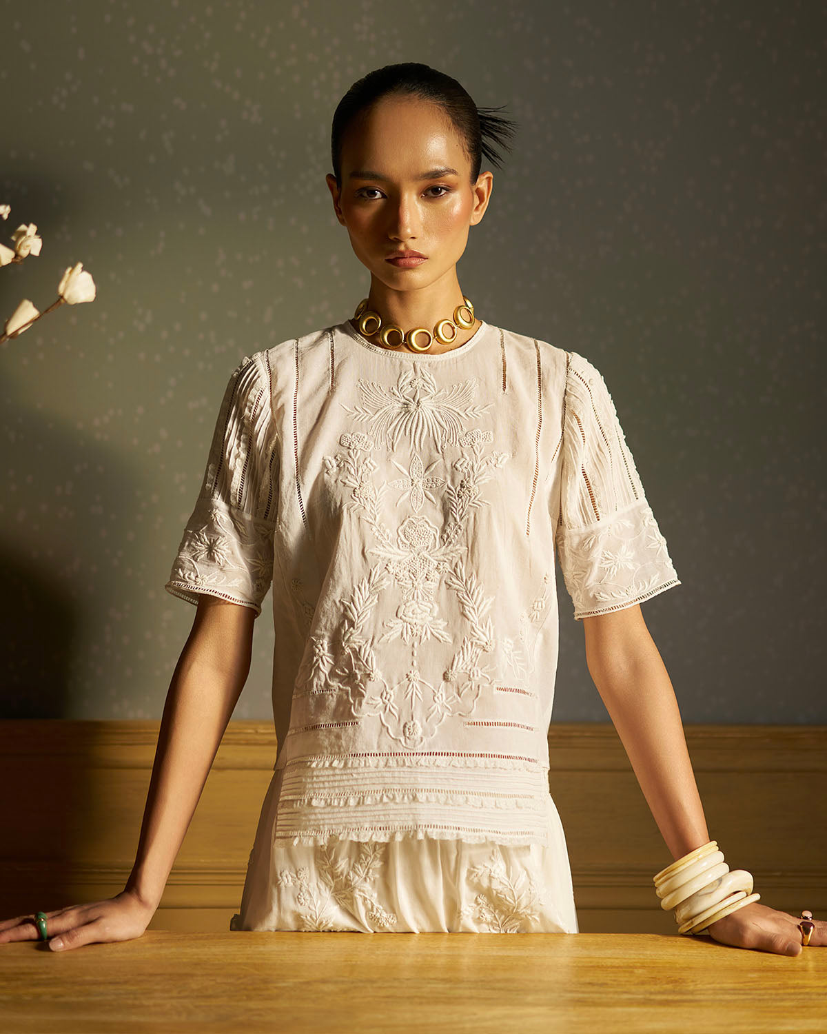 Mae Embroidered  lace Top