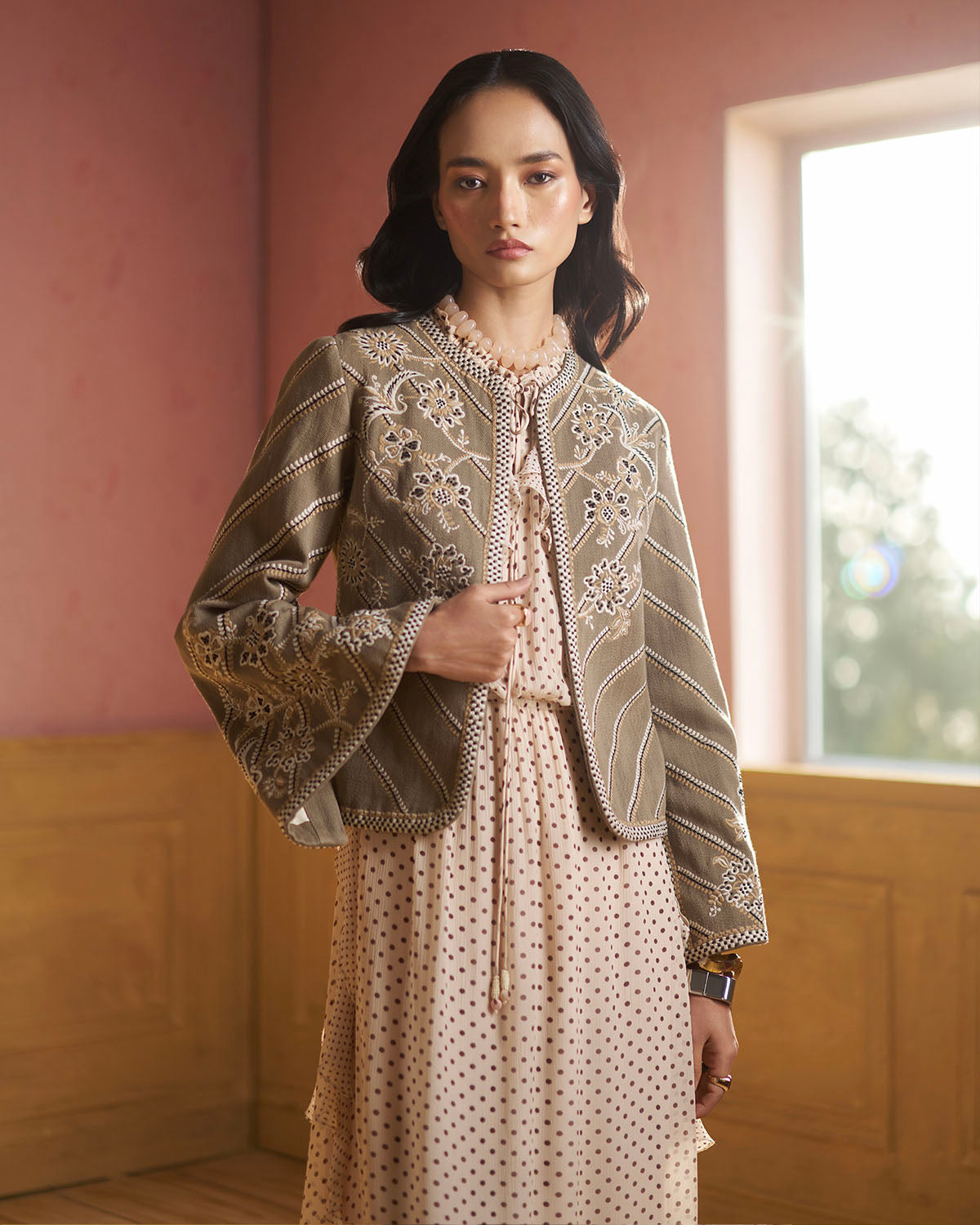 Alina Embroidered  stripe Jacket