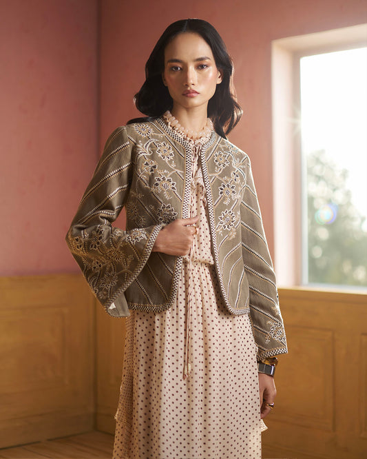 Alina Embroidered  stripe Jacket