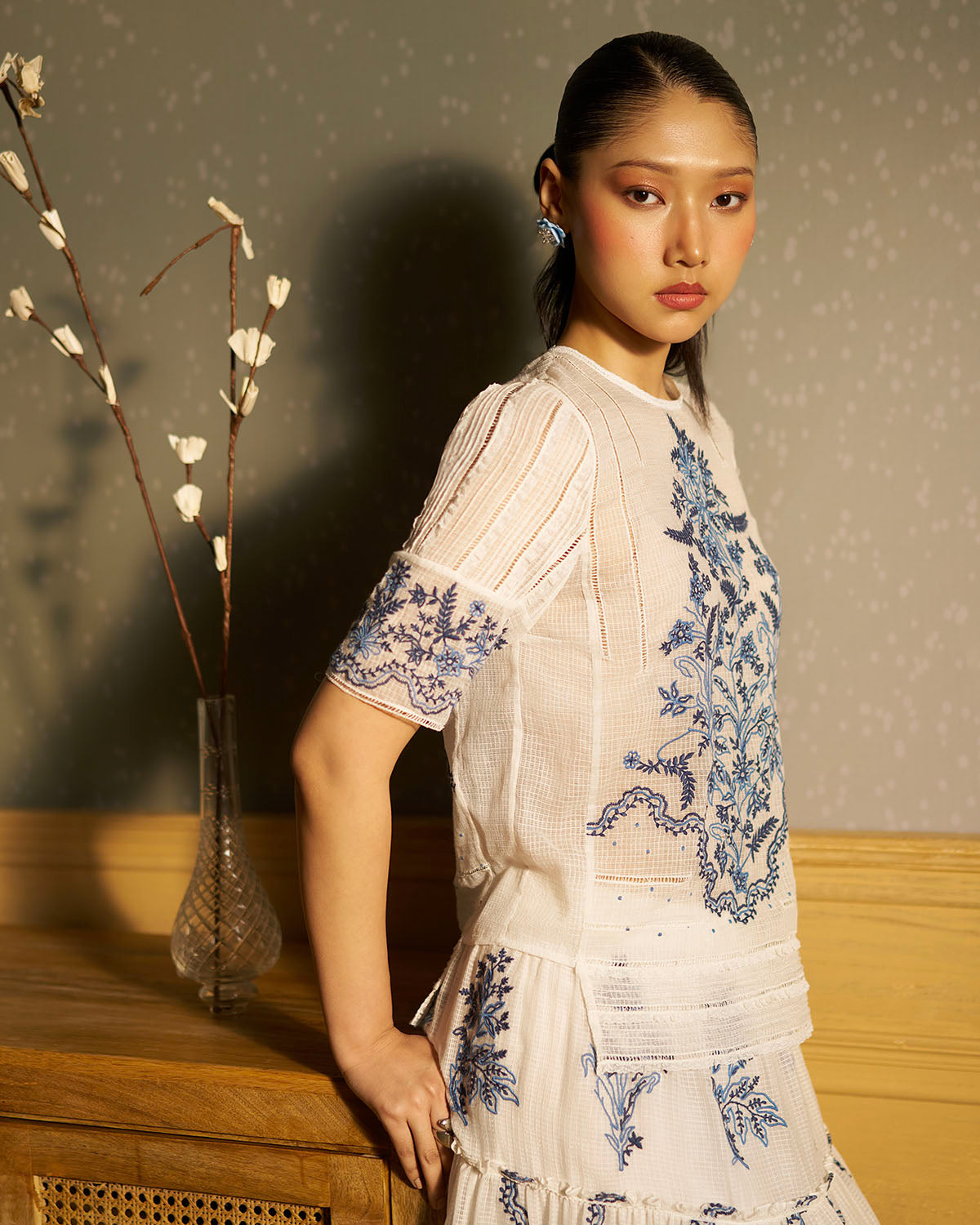 Mae Embroidered lace Top