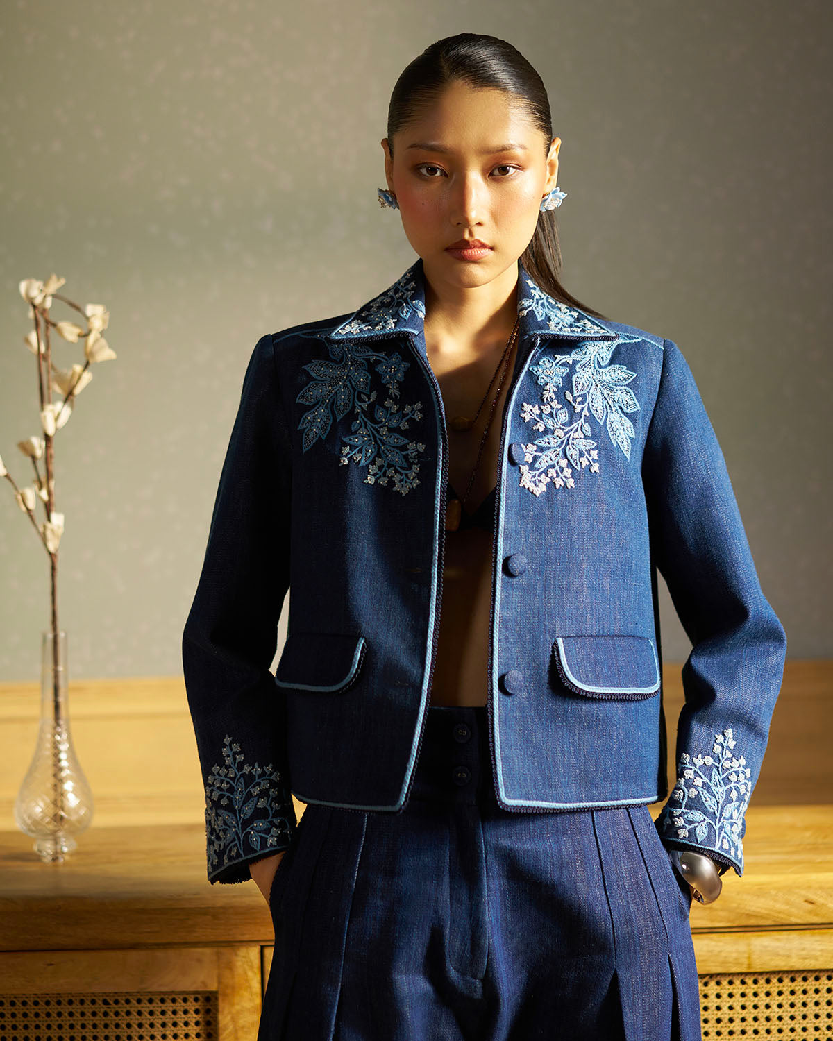 Lorena Embroidered  pleated volume Jacket