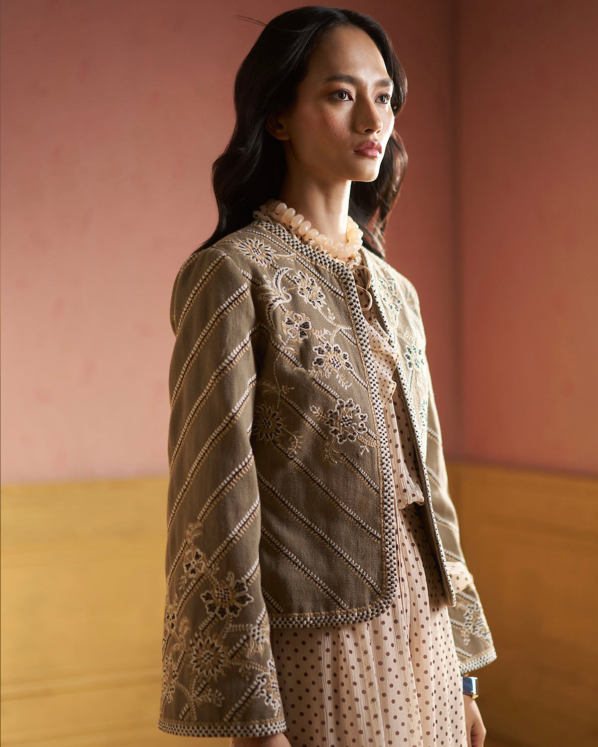 Alina Embroidered  stripe Jacket