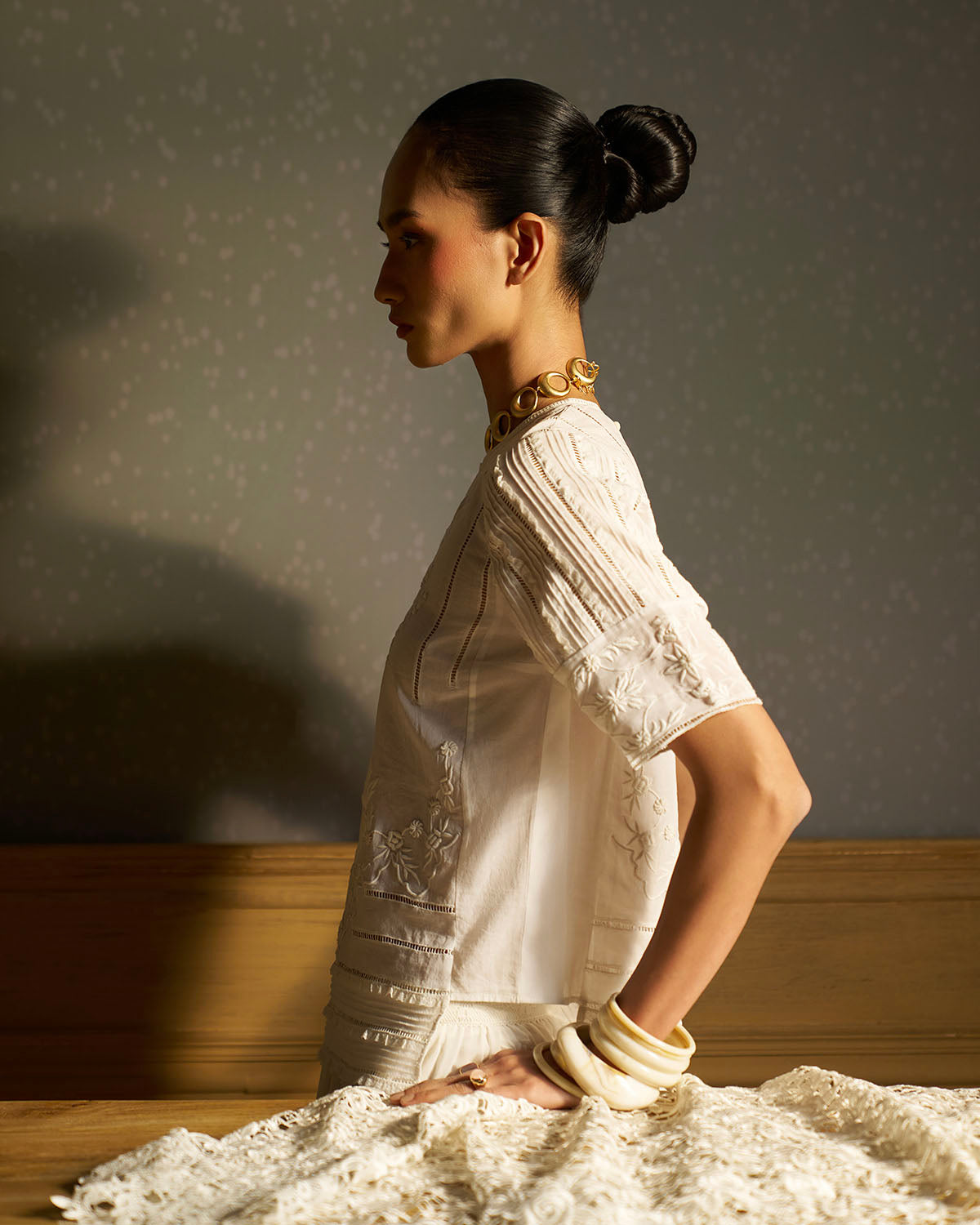 Mae Embroidered  lace Top
