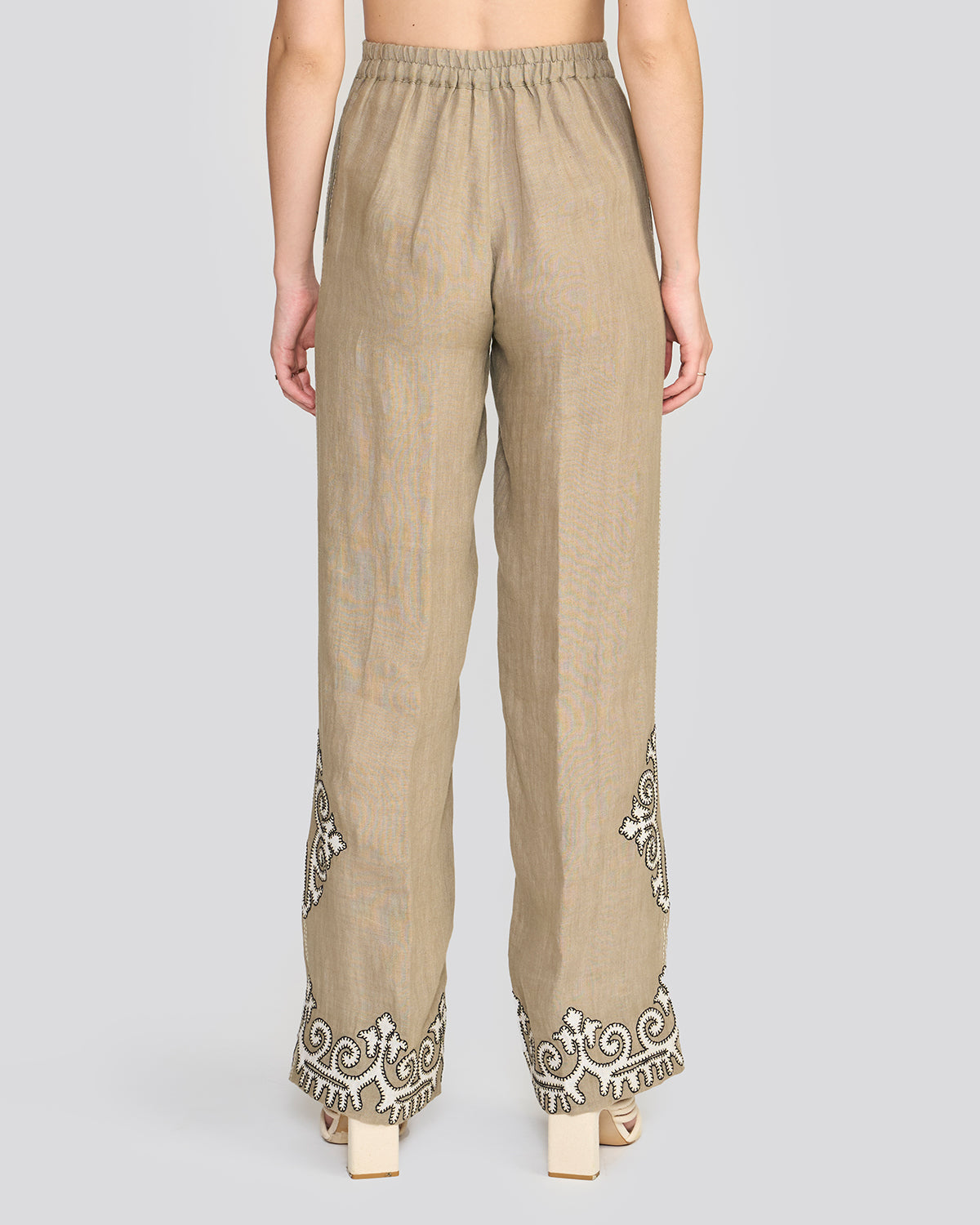 Raya Sage Green Embroidered Pants