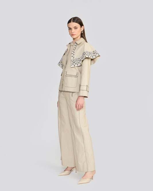 Maisie Canoli Cream Flared Pants