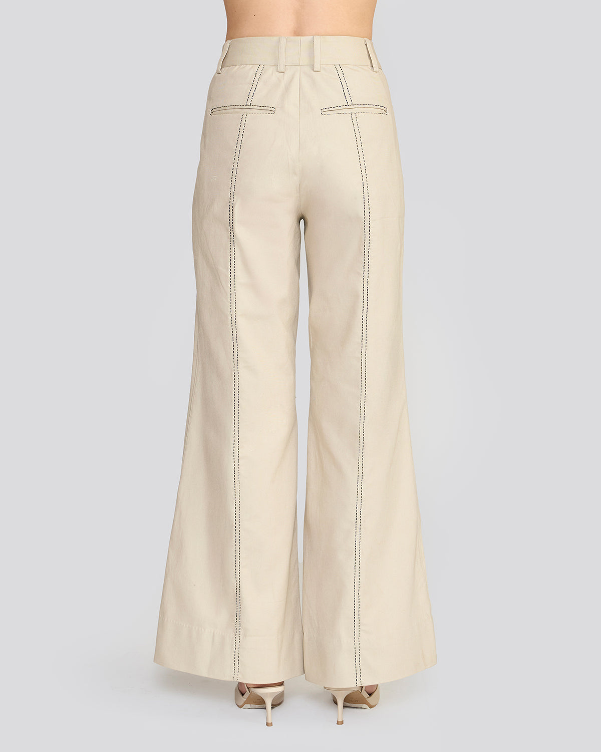 Maisie Canoli Cream Flared Pants