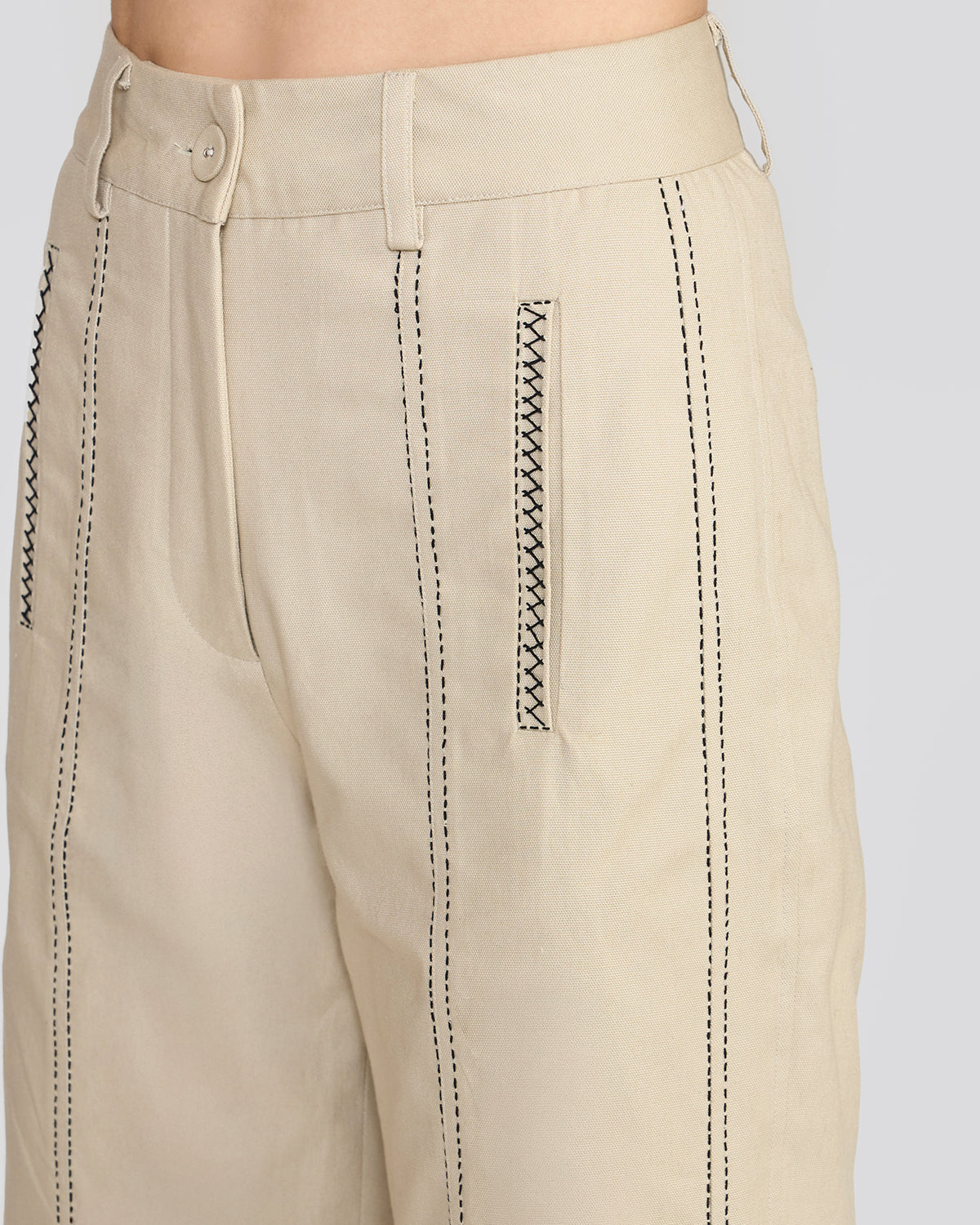 Maisie Canoli Cream Flared Pants