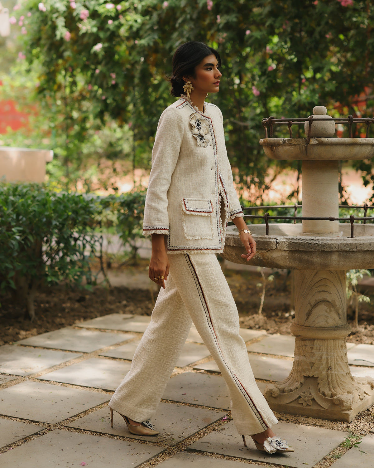 Lydia Ivory Straight Pants