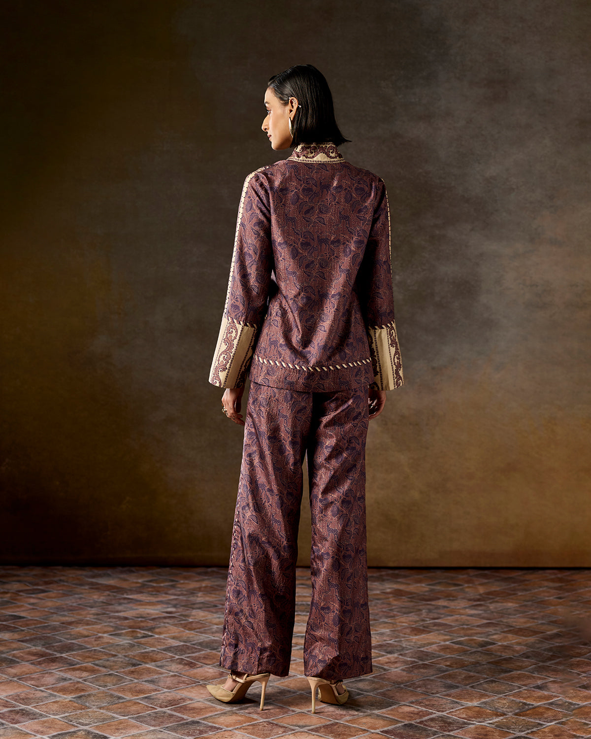 Mirella Brown Printed  Wrap set