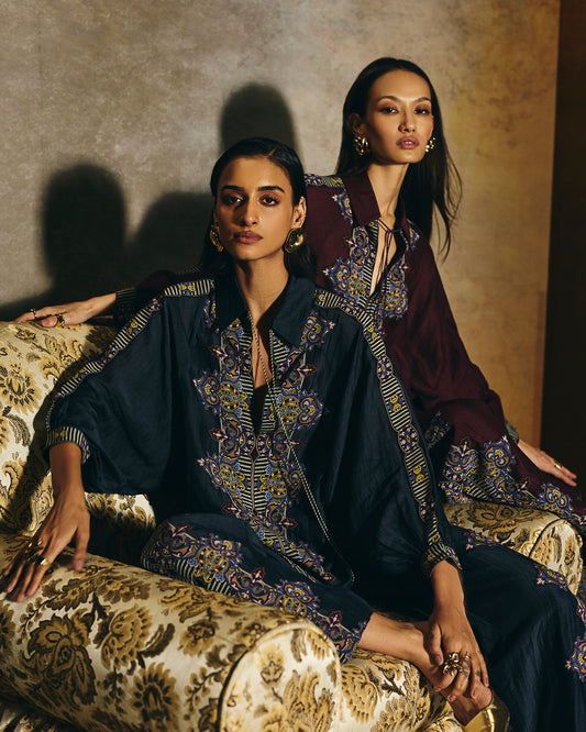 Sylvia Navy Blue Printed Co-ord Set