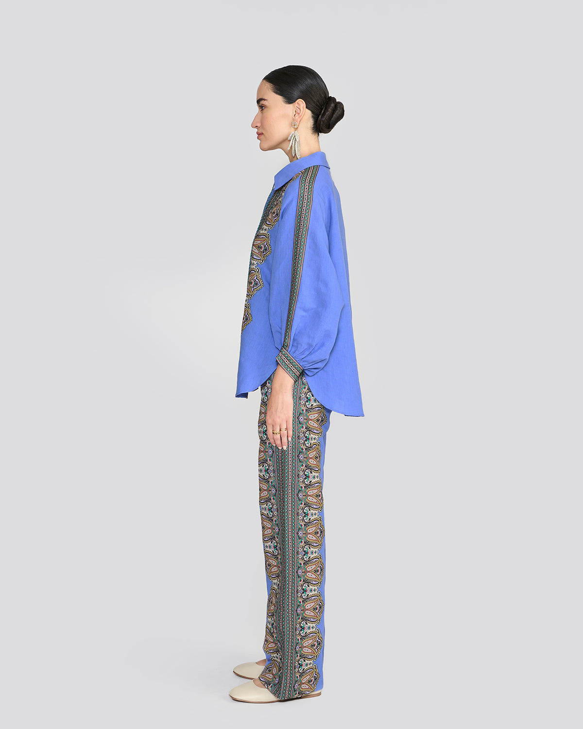 Raya Cornflower Blue Printed Co-ord Set