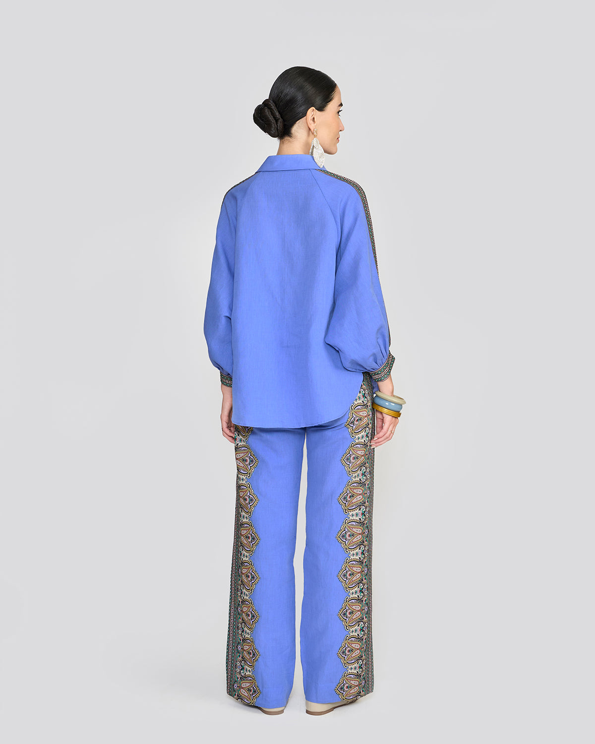Raya Cornflower Blue Printed Co-ord Set