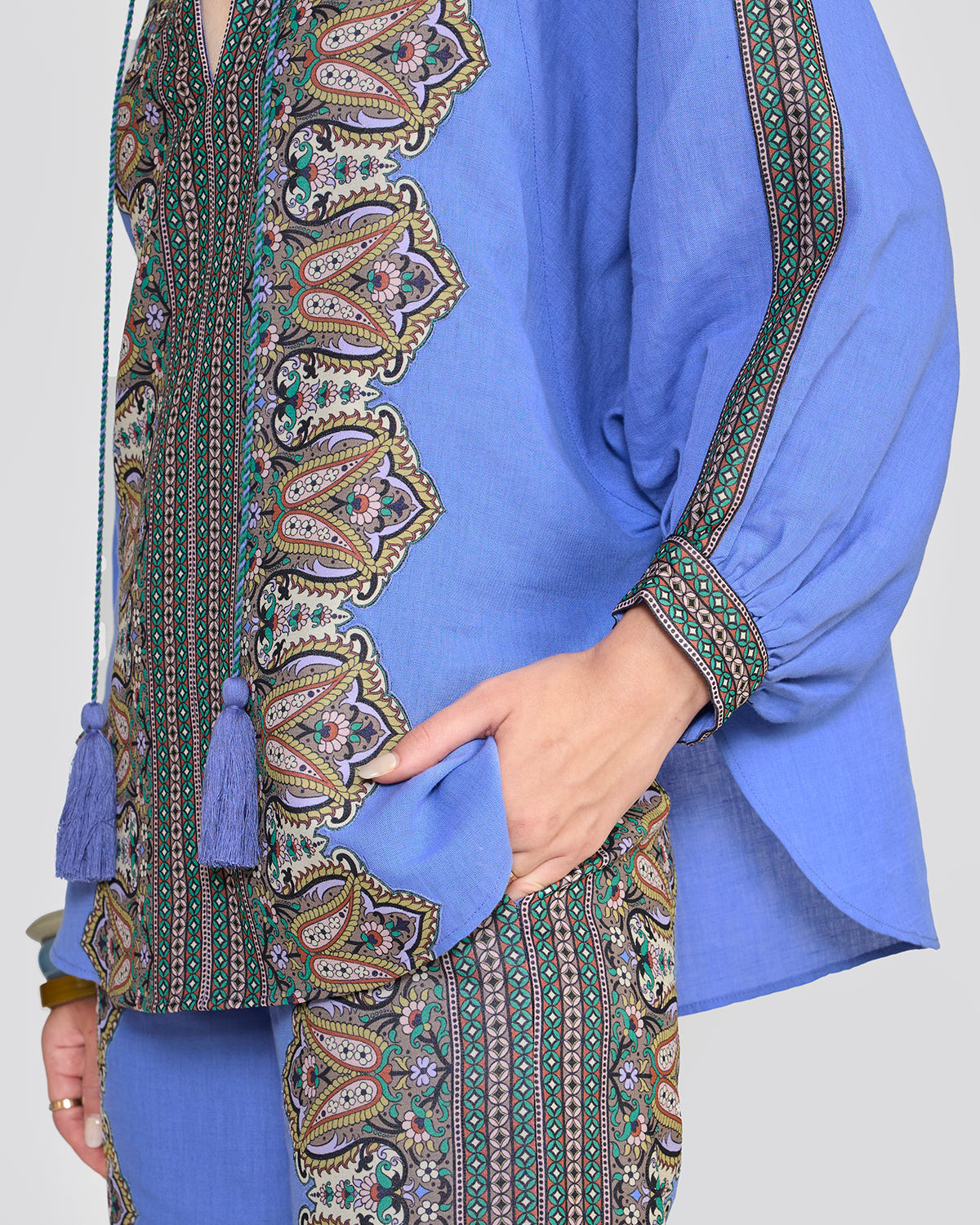 Raya Cornflower Blue Printed Co-ord Set