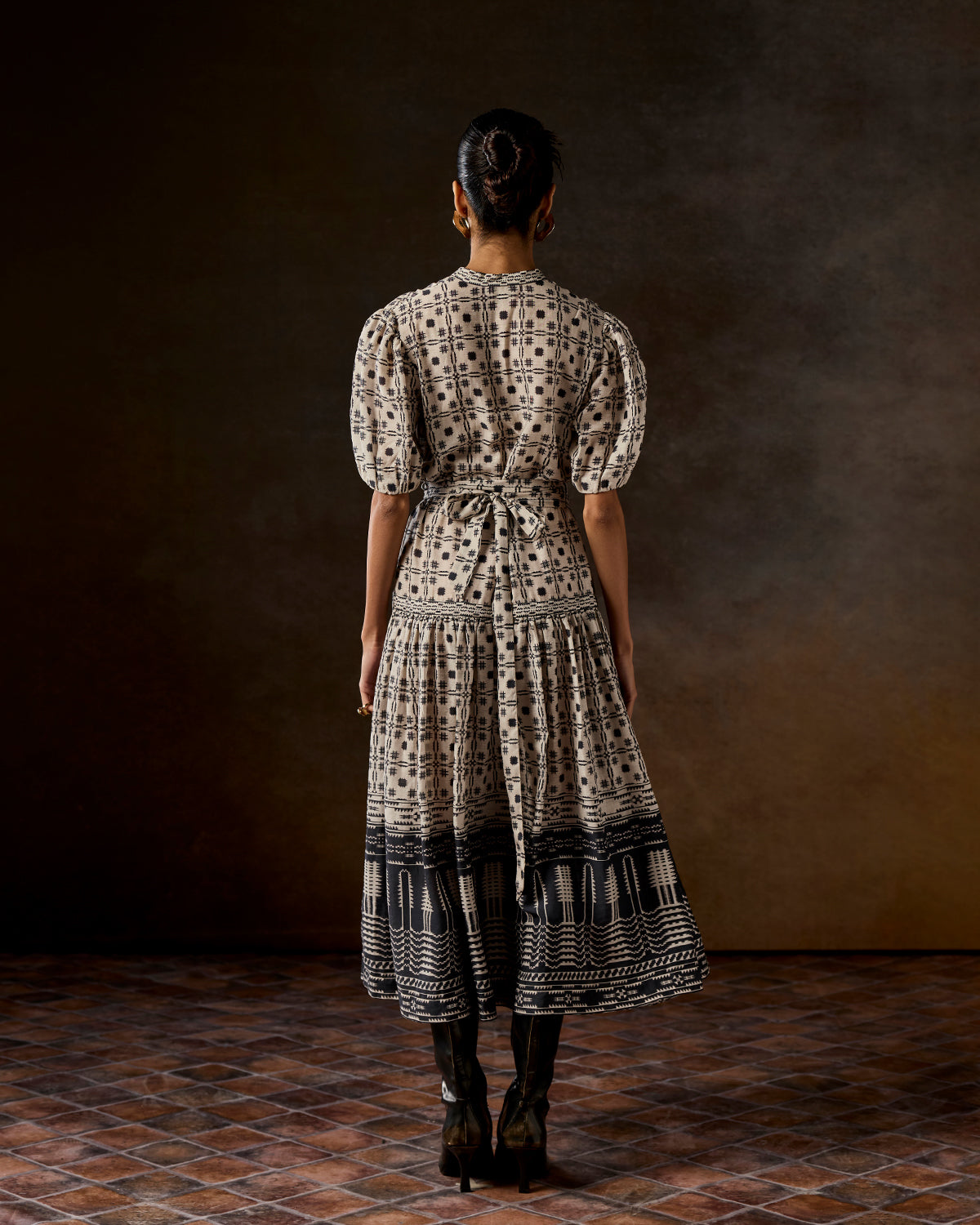 Audrey Ivory Printed Dress