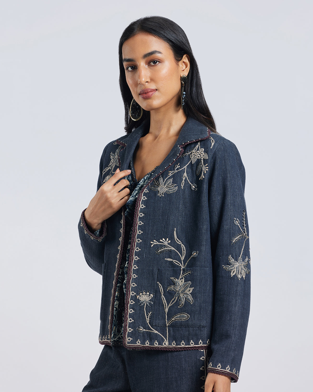 Floral Zardozi Embroidered Jacket