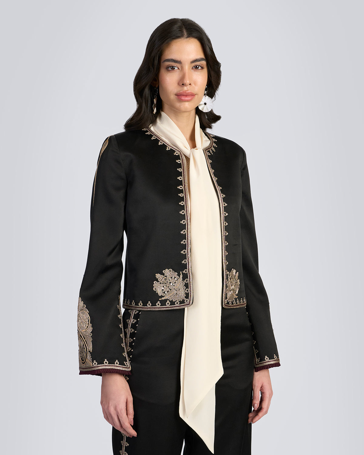 Zar Couching Silk Jacket