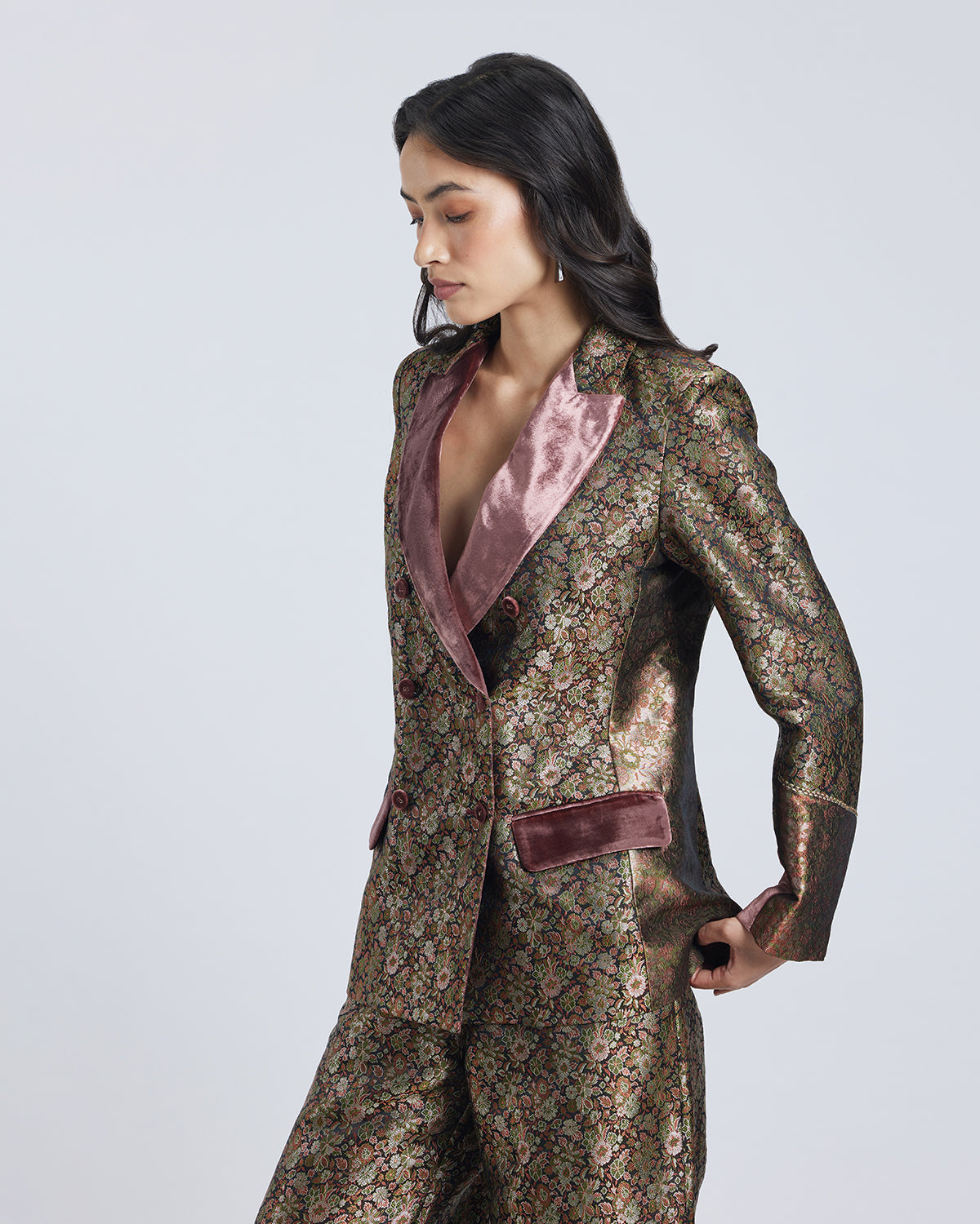 Double Breasted Brocade Jacket