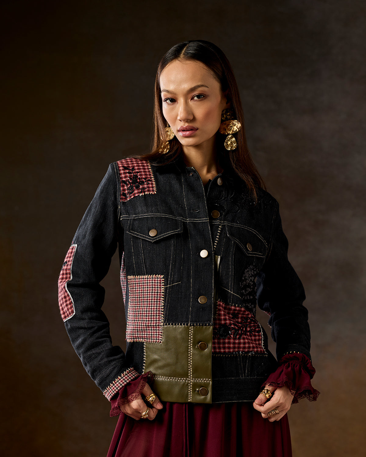 Nina Patchwork Denim Jacket