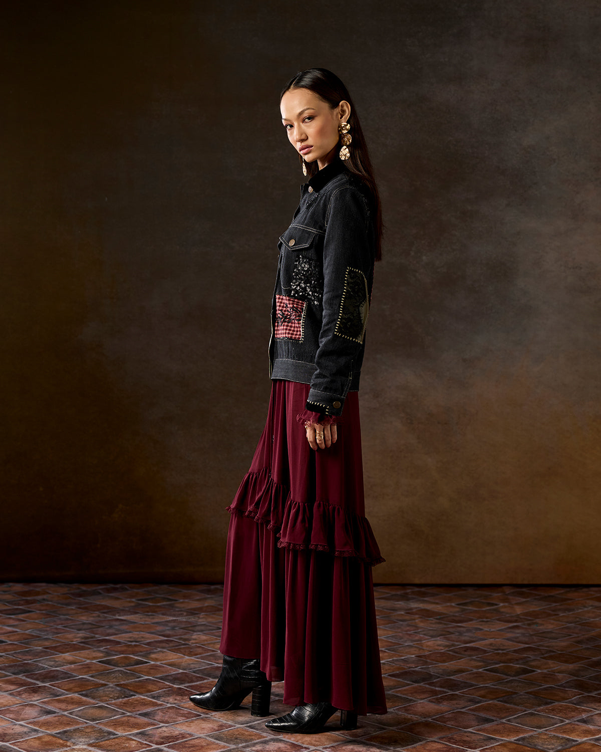 Nina Patchwork Denim Jacket