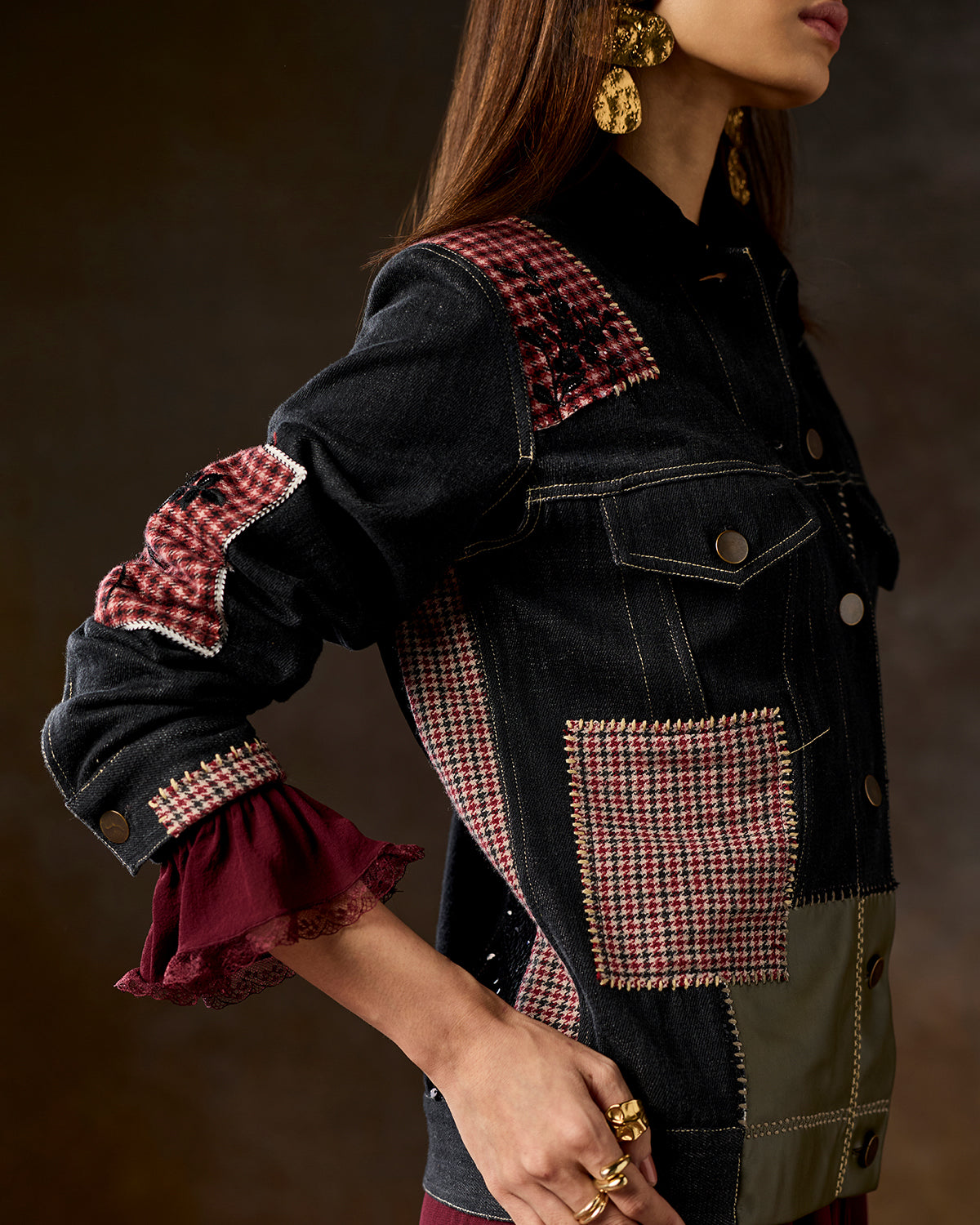 Nina Patchwork Denim Jacket