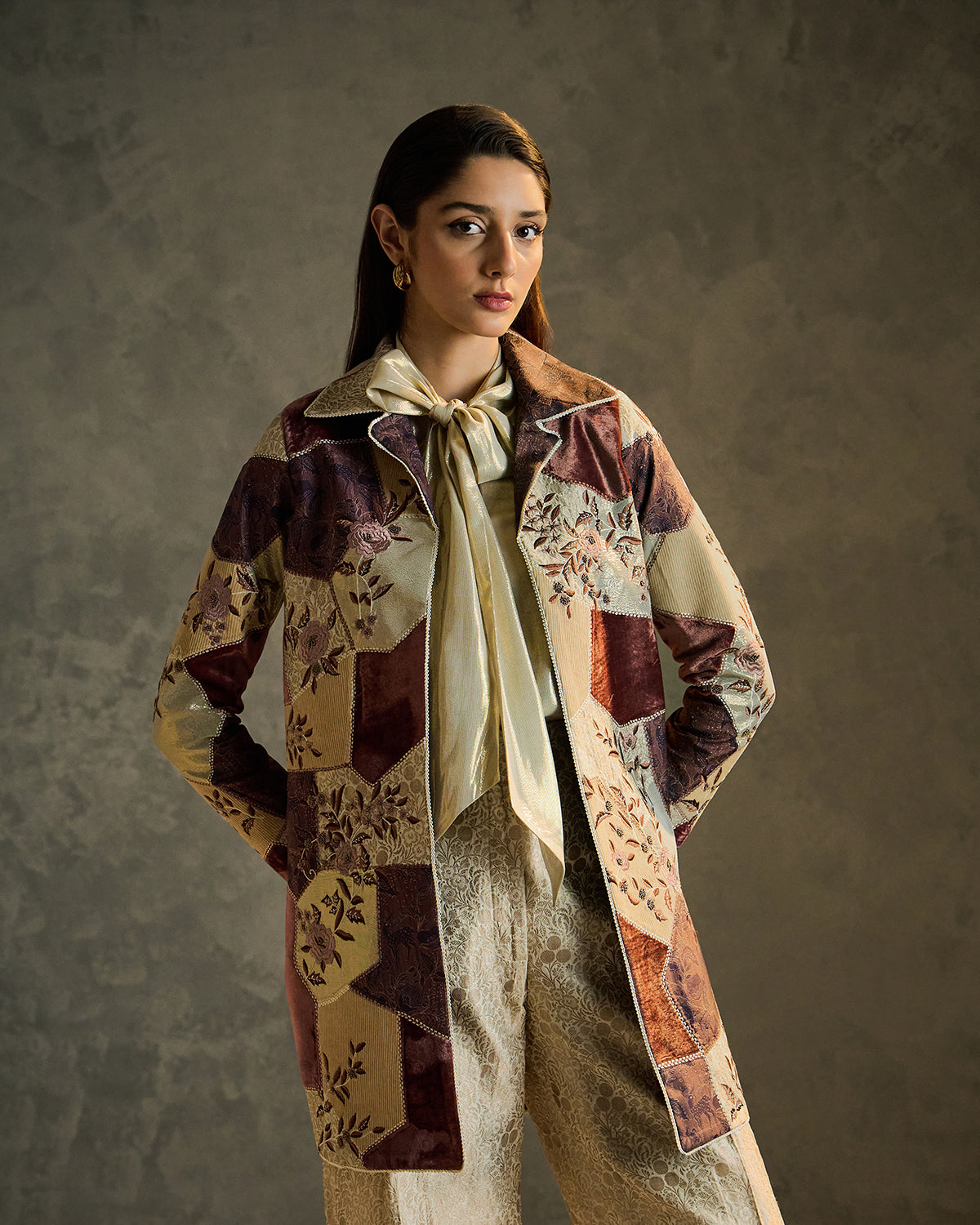 Mirella Long patchwork jacket