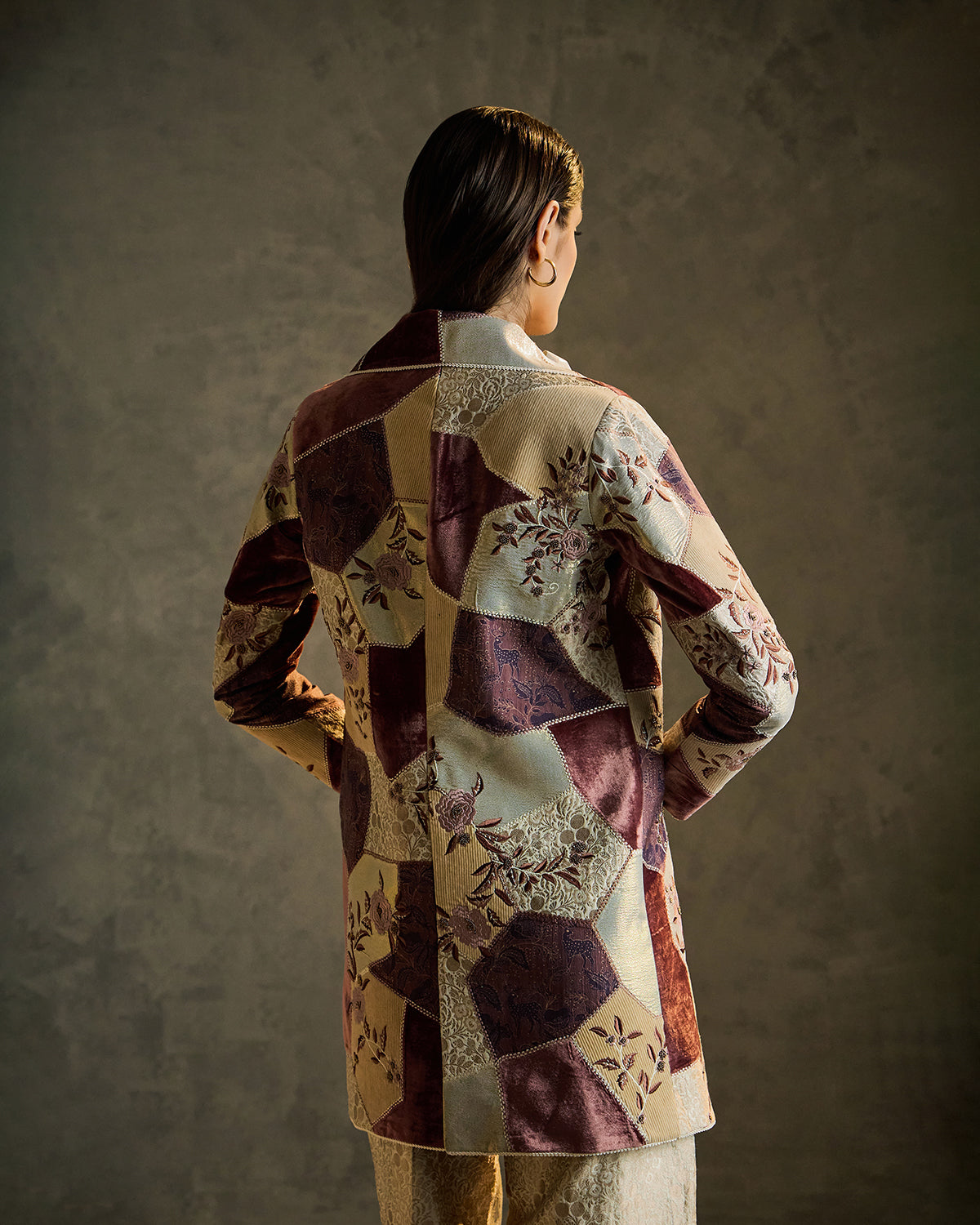 Mirella Long patchwork jacket