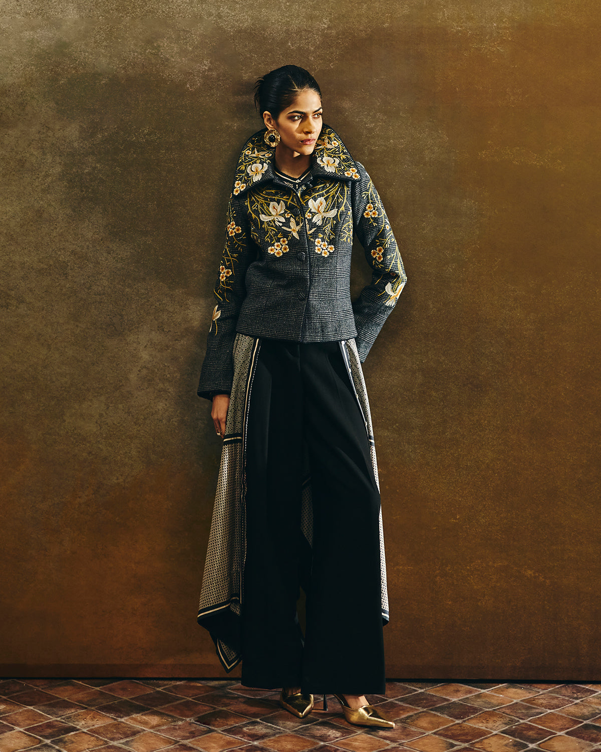 Rheia Embroidered Flannel Jacket