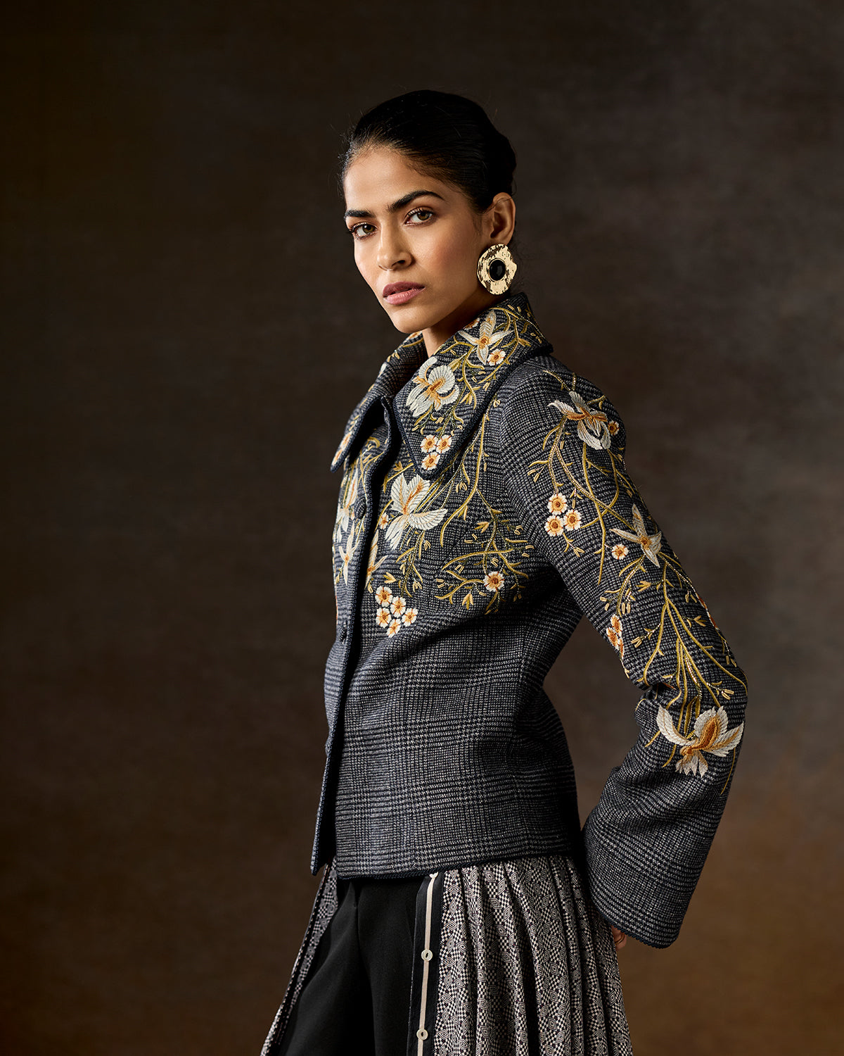 Rheia Embroidered Flannel Jacket