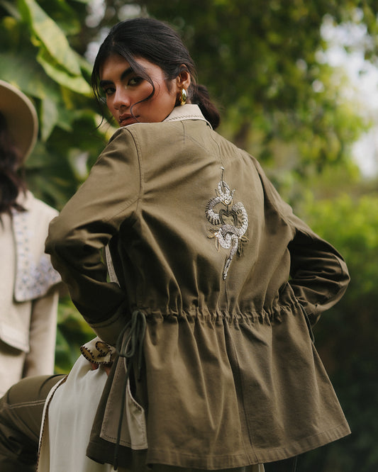 Quinn Khaki Green Safari Jacket