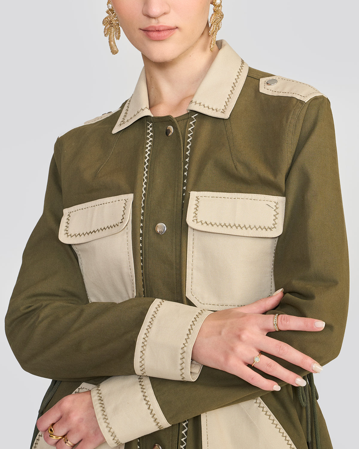 Quinn Khaki Green Safari Jacket