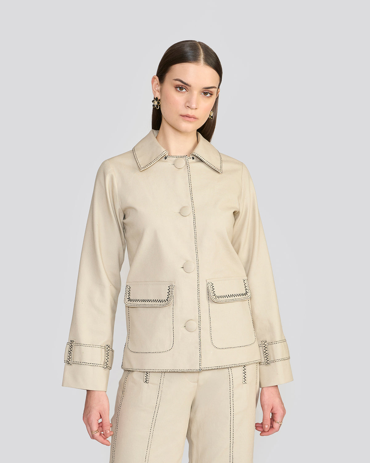 Maisie Canoli Cream Detachable Cape Jacket