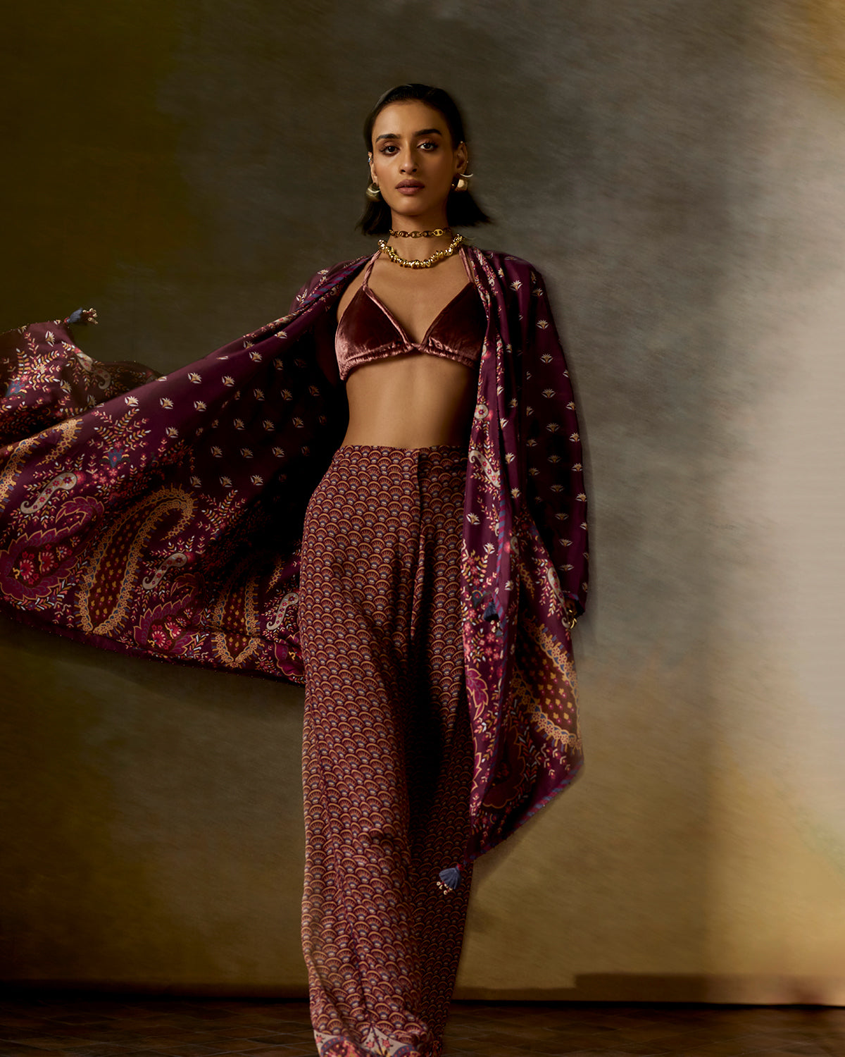 Oriana Printed  Reversible Shrug